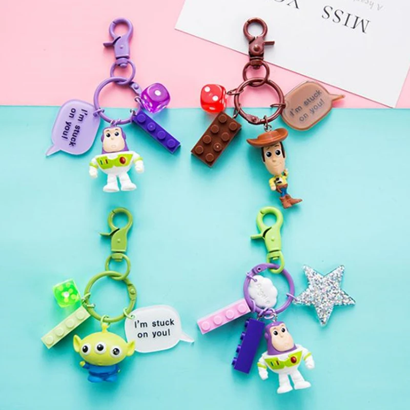 

New Toy Story 4 Keychain Forky Bunny Alien Buzz Lightyear Cartoon Toys Figures Key Chain For Children Pendant Gifts