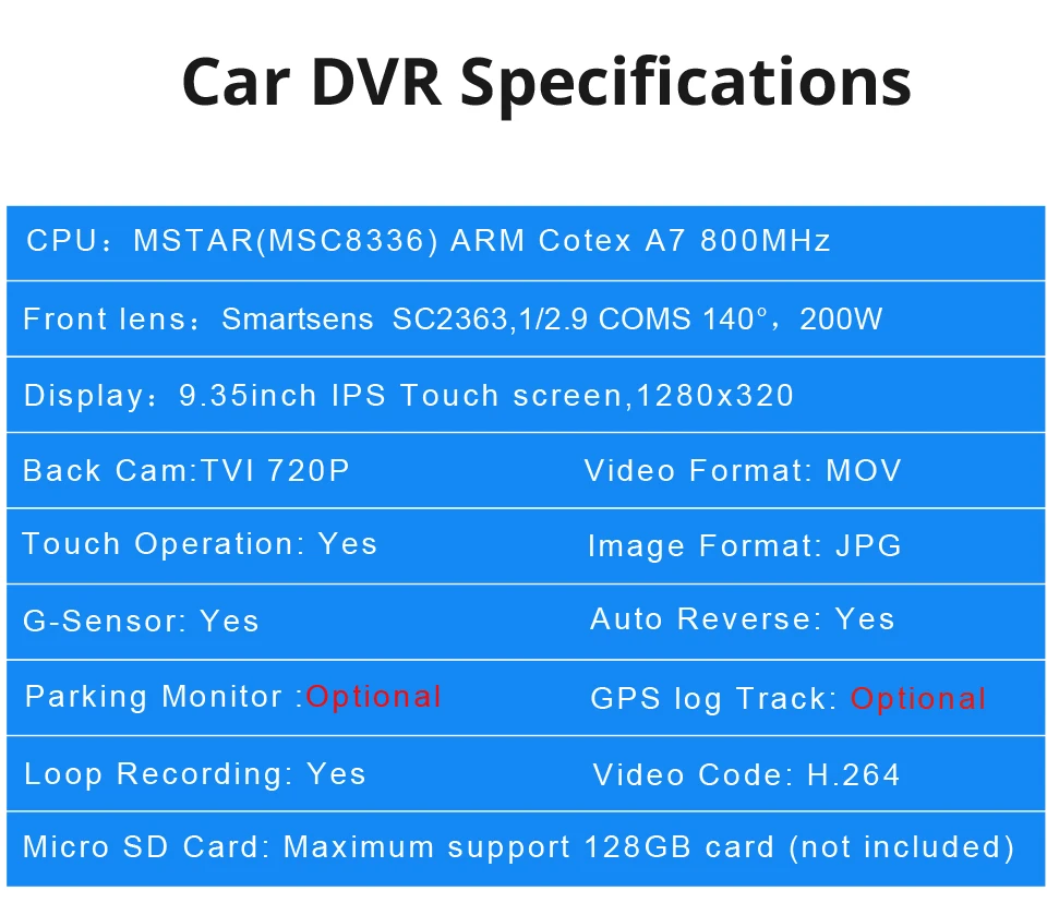 ANSTAR 9,35 ''DVR зеркало заднего вида gps Автомобильное Карро WDR 1080p потоковое зеркало видео регистратор ночного видения видеорегистратор F2.0 Dvr зеркала