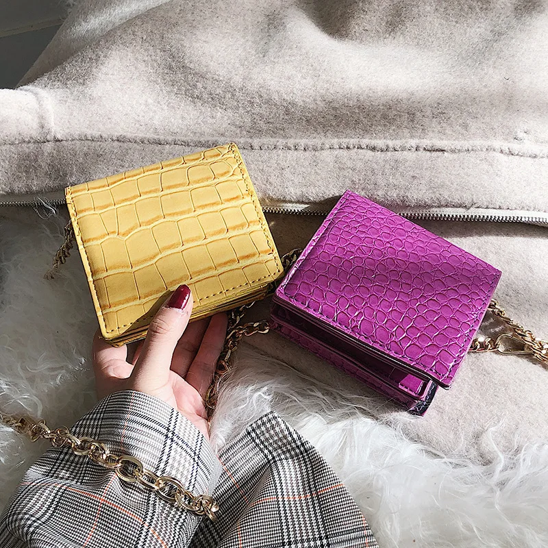 بو الجلود تمساح Crossbody حقيبة للنساء 2019 الإناث مصغرة سلسلة حقائب كتف السيدات صغيرة حقائب و المحافظ أسلوب بسيط بو الجلود تمساح Crossbody حقيبة للنساء 2019 الإناث مصغرة سلسلة حقائب كتف السيدات صغيرة حقائب و المحافظ أسلوب بسيط