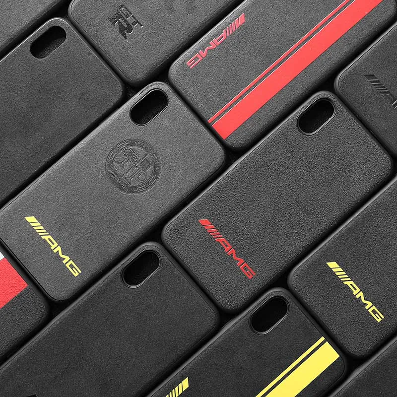 New Motorsport Gran Turismo Turn fur cover case for iphone 6 plus 7 7plus 8 8plus X XR XS Max AMG Luxury car leather coque funda