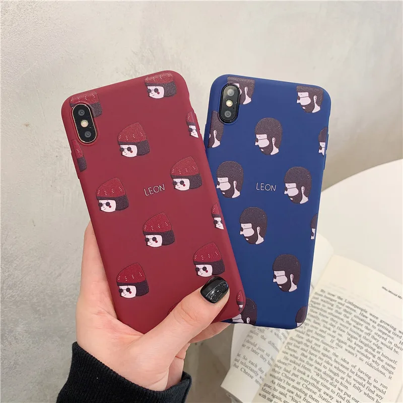 

GYKZ The Professional Killer Leon and Mathilda Phone Case For iPhone X XS MAX XR 7 8 6 6s Plus Soft TPU Couple Back Cover Fundas