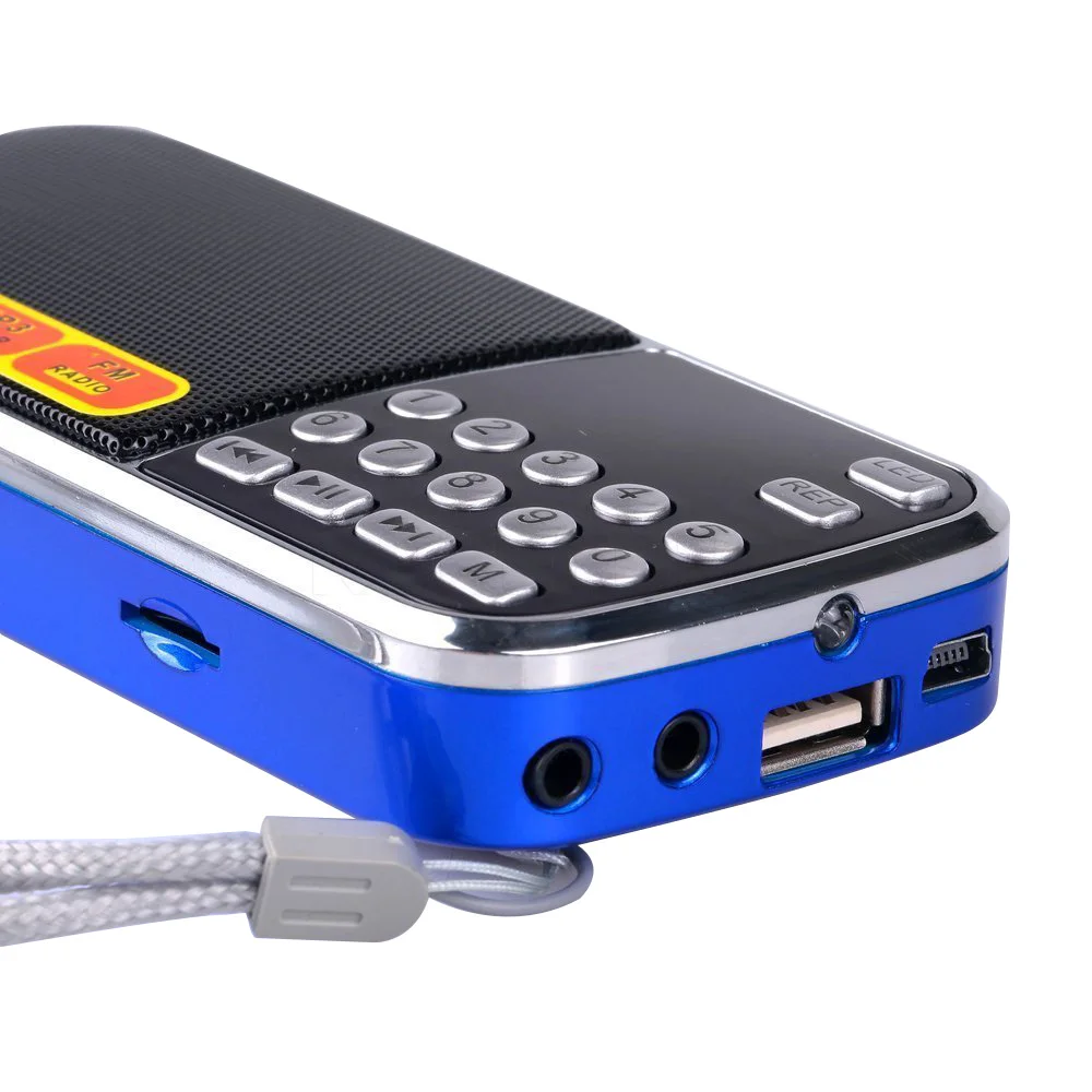 Kebidu модный портативный мини mp3 плеер Hi Fi аудио динамик фонарик усилитель Micro SD TF FM