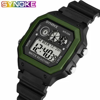 

SYNOKE Multi-function Fashion Men Watch New Electronic Digital Display Retro Style Shockproof Classic Clock Sports Student Watch