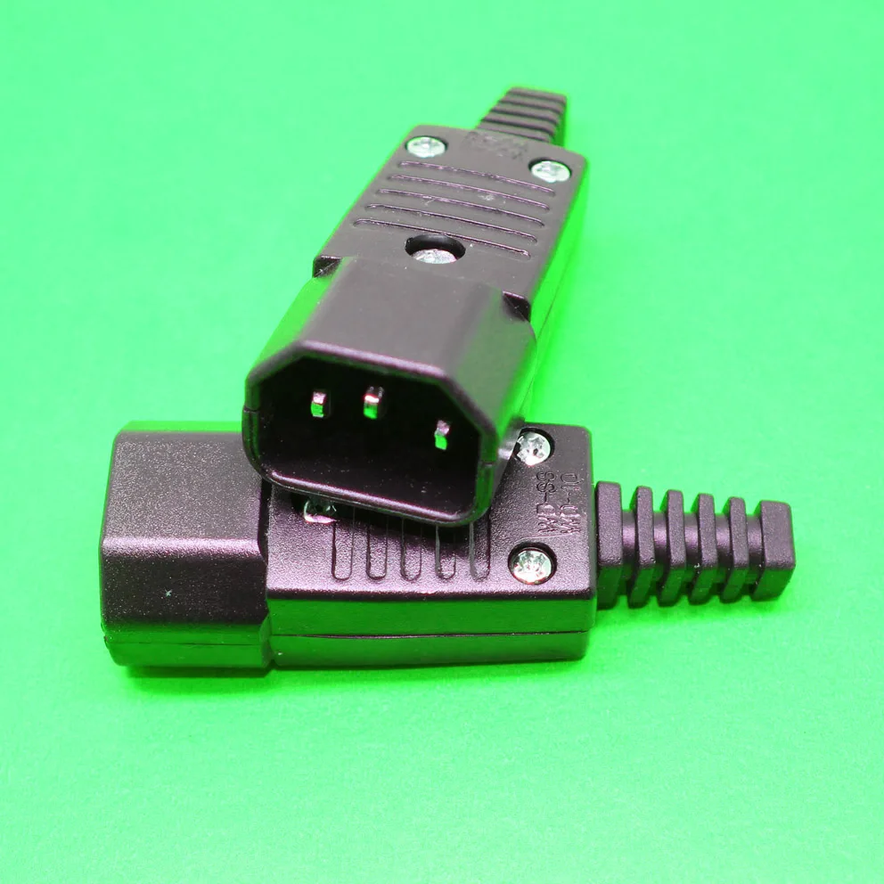 IEC 320 C14 Rewirable Connector Male Plug 10A 250V Power Adapter WD-10 Good