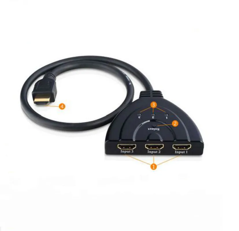 Мини коммутатор с 3 портами переходник HDMI разветвитель 1080 4K * 2K P в 1 порт выхода