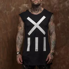 Летние мужские спортивные жилеты хлопковые мужские s беговые майки с принтом без рукавов мужские рубашки Спортзал Бодибилдинг спортивные мужские жилеты