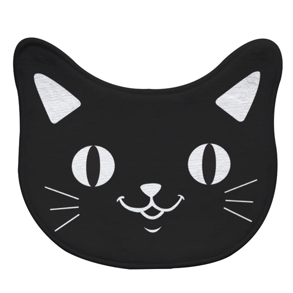 

Cartoon Cat Face Shape Door Mat Creative Home Decoration Floor Mat Flannel Absorbent Bath Mat Non-slip Kitchen Mats Bedroom Rug