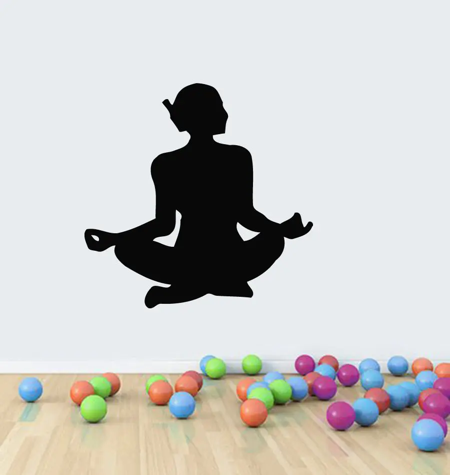 

Wall Decals Vinyl Decal Sticker Art Mural Decor Girl Meditates Yoga Design