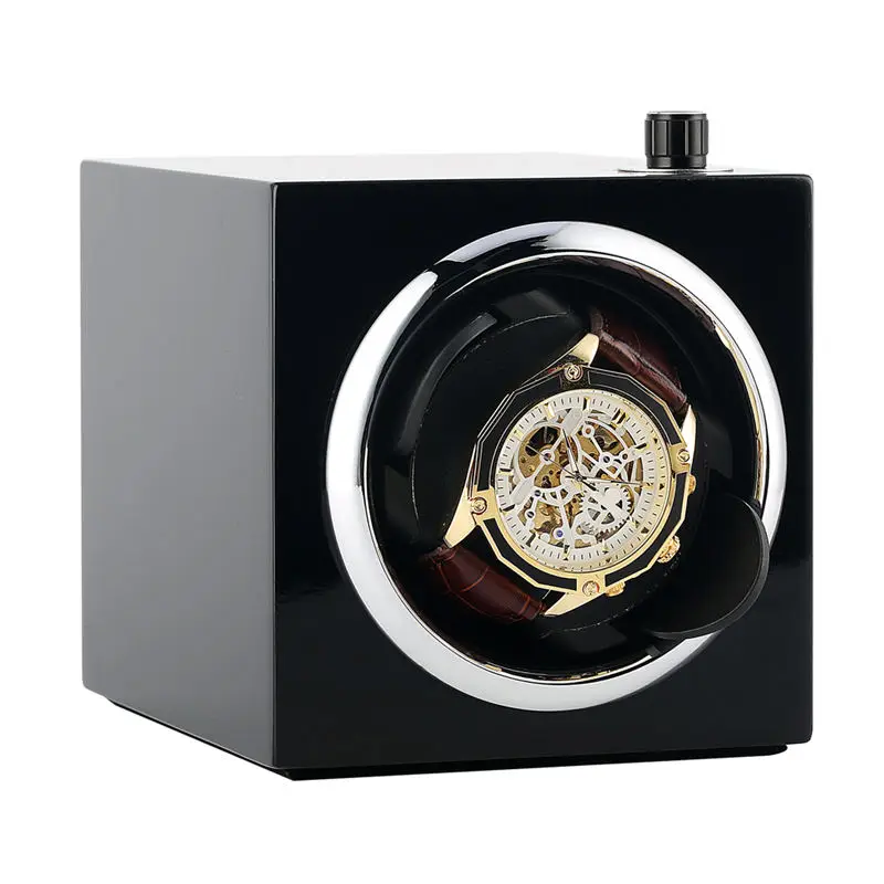 

AU/EU/US/UK Automatic Watch Winder Box Five Modes Single Watch Holder Motor Shaker Black PE Piano Paint Case enrrollador reloj