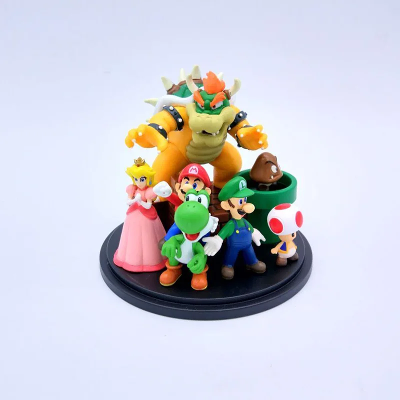 

10cm Super Mario Bros Luma Action Figure Luigi Yoshi Koopa Peach PVC Model Dolls Toy for Christmas Gifts