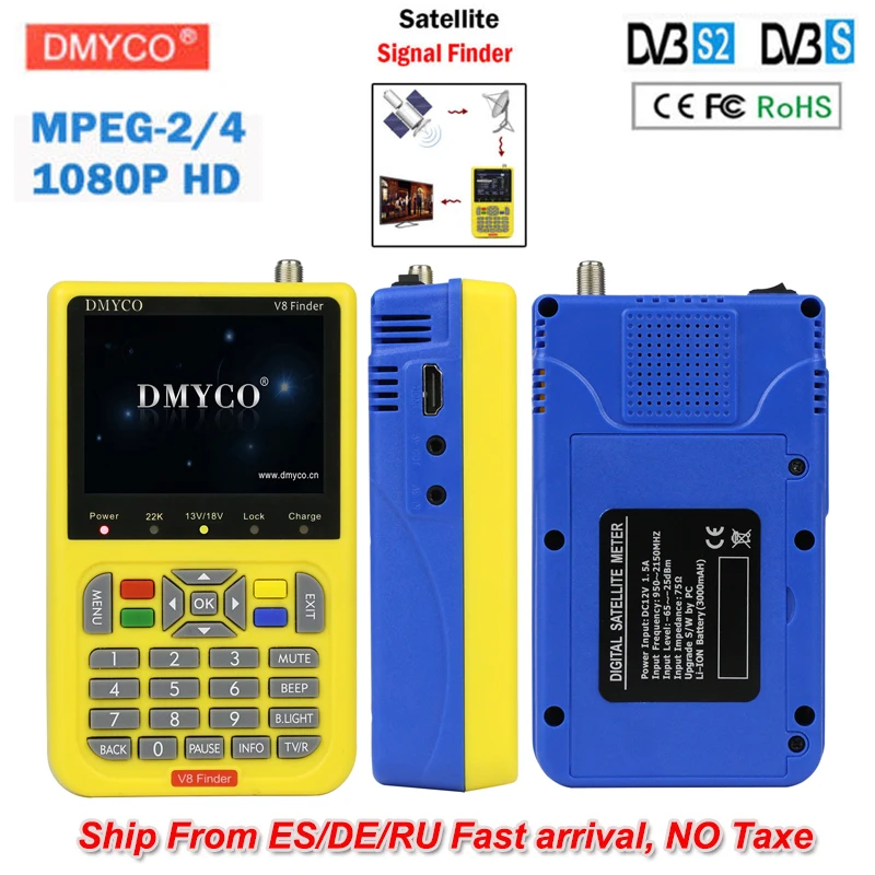 

satlink v8 DVB-S/S2 satellite v8 dish finder 1080P High Definition MPEG-2 MPEG-4 lnb Signal sat finder With 3.5 inch LCD Screen