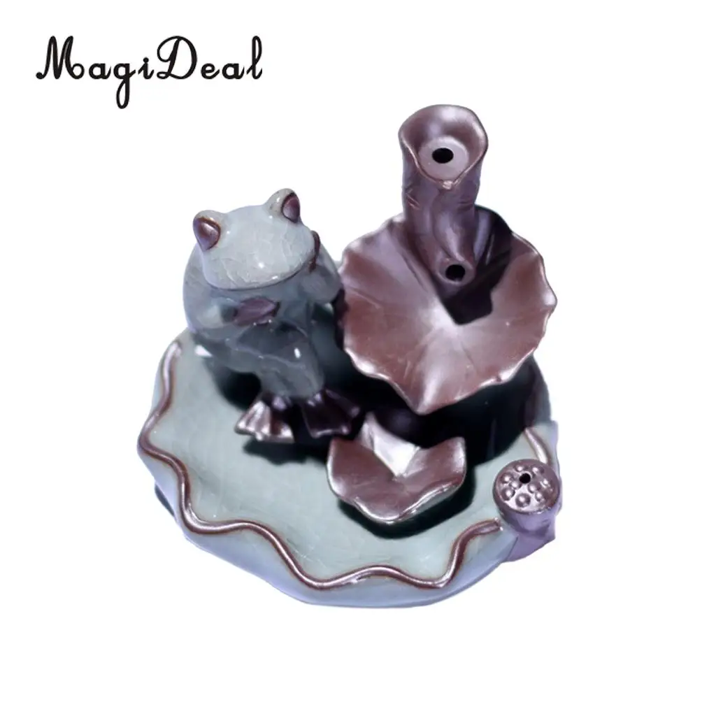 MagiDeal Ceramic Incense Stick Holder Joss Insence Box Insense Burner Ash Catcher for Home Spa Aroma Fragrance Smokes