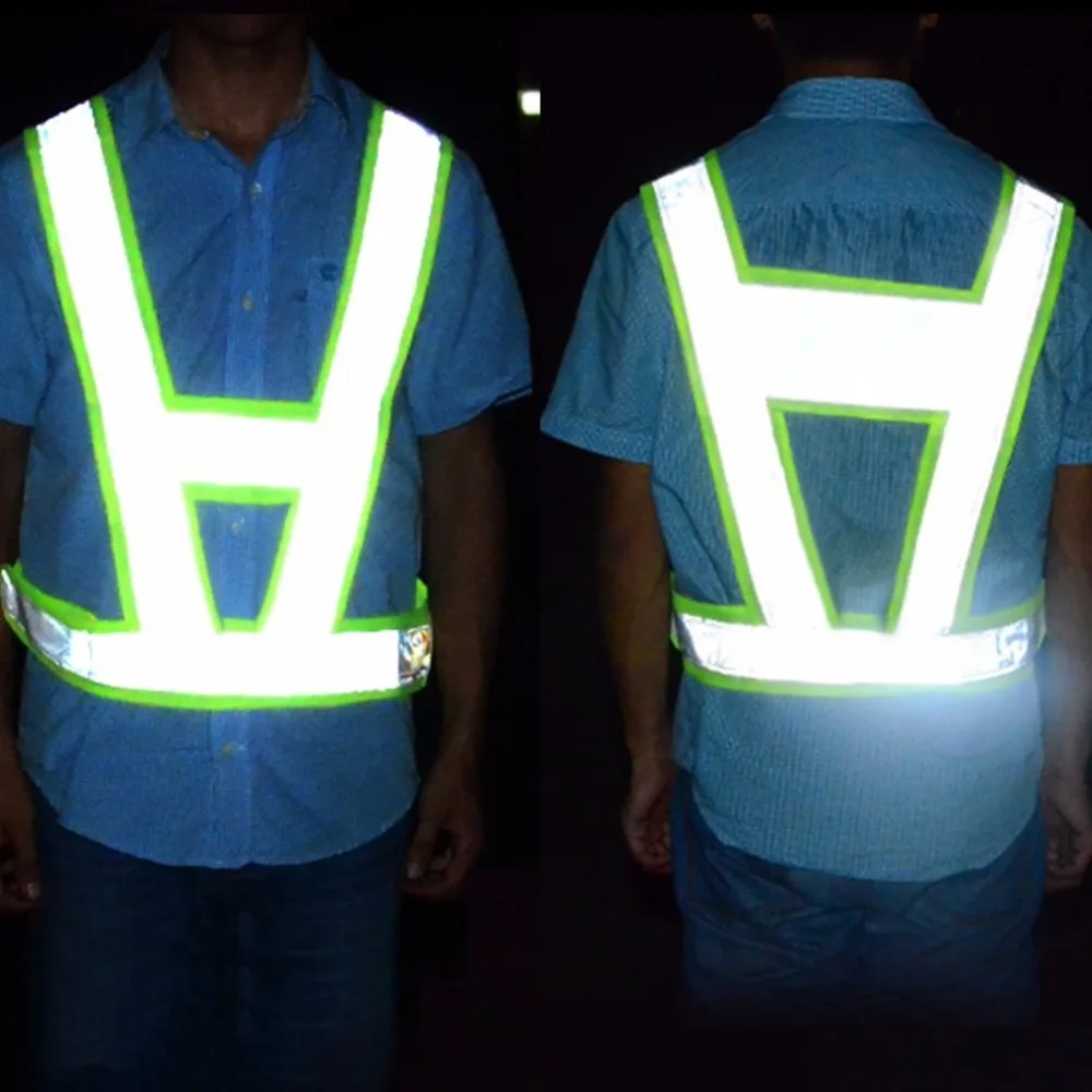 

V-Shaped Reflective Safety Vest Traffic Safety Clothing High Visibility Light-Reflecting Running Vests Anti Freeze Overalls