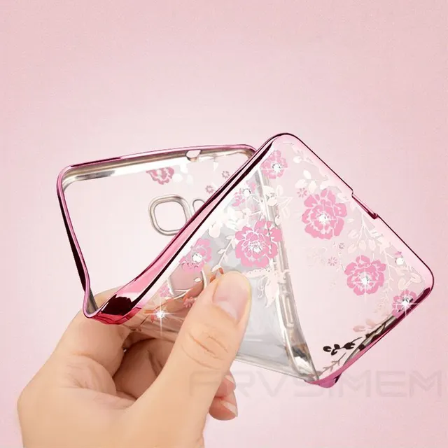 Diamond Glitter Flower Plating For Huawei Nova 3i P20 Pro Lite P8 P9 Lite P10 2017 Honor 8X 6C 6A 6X 7X 8 9 Play TPU Phone Case
