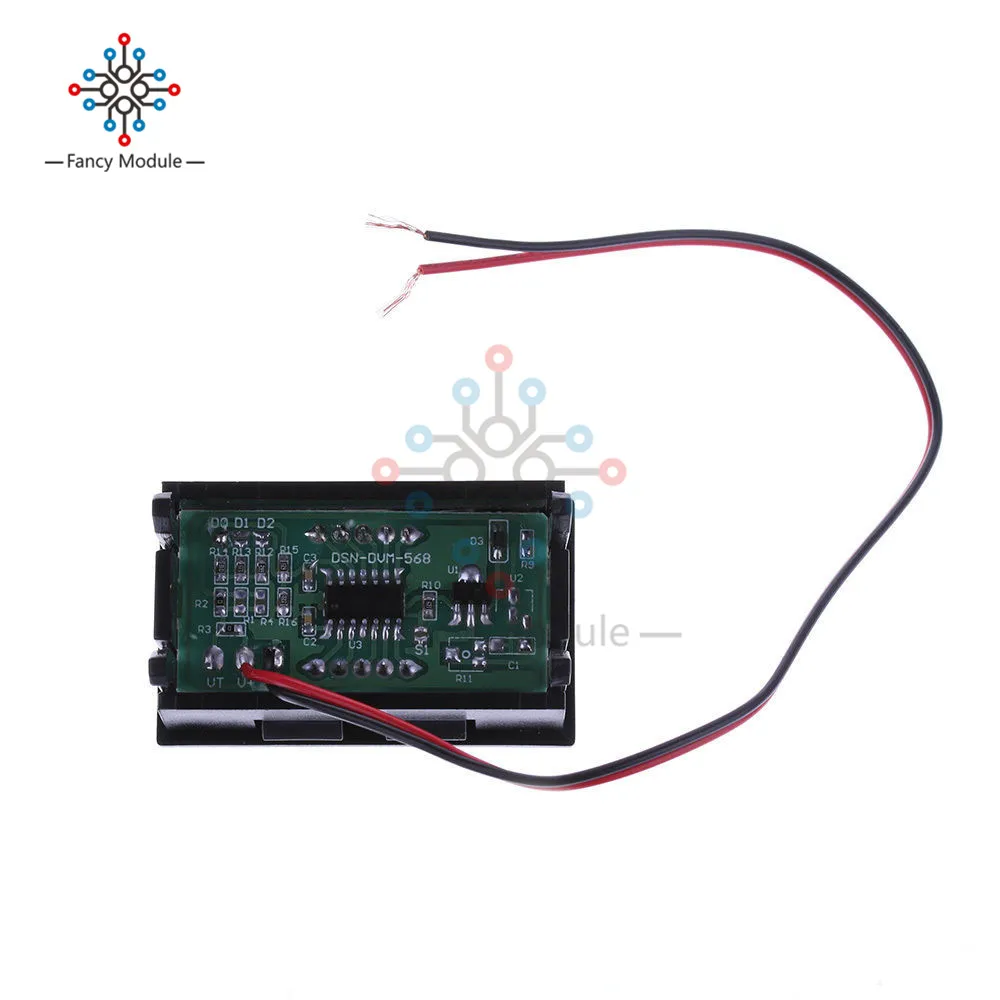 2 провода 0,56 дюйма цифровой вольтметр 4,5 в-30 в DC 4,5-30 в светодиодный двигатель транспортного средства Напряжение Панель метр светодиодный