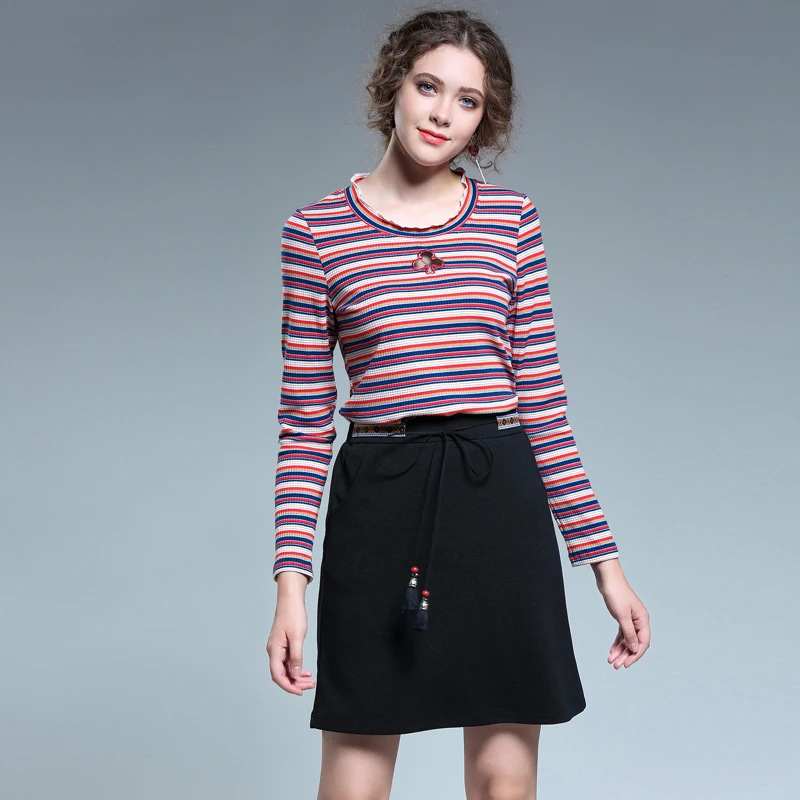 New 2017 Autumn Spring Fashion Women Sexy o neck Knit