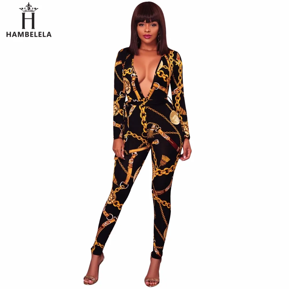 HAMBELELA/, модный ретро-комбинезон с v-образным вырезом и длинными рукавами, Модный женский комбинезон в африканском стиле