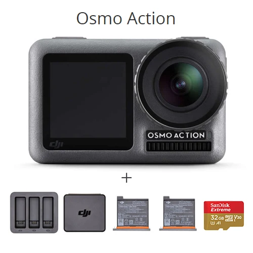 DJI Osmo Action двойной экран 4K HDR видео RockSteady 8x замедленное движение UHD качество изображения водонепроницаемая Спортивная камера - Цвет: OA charging kit 32G