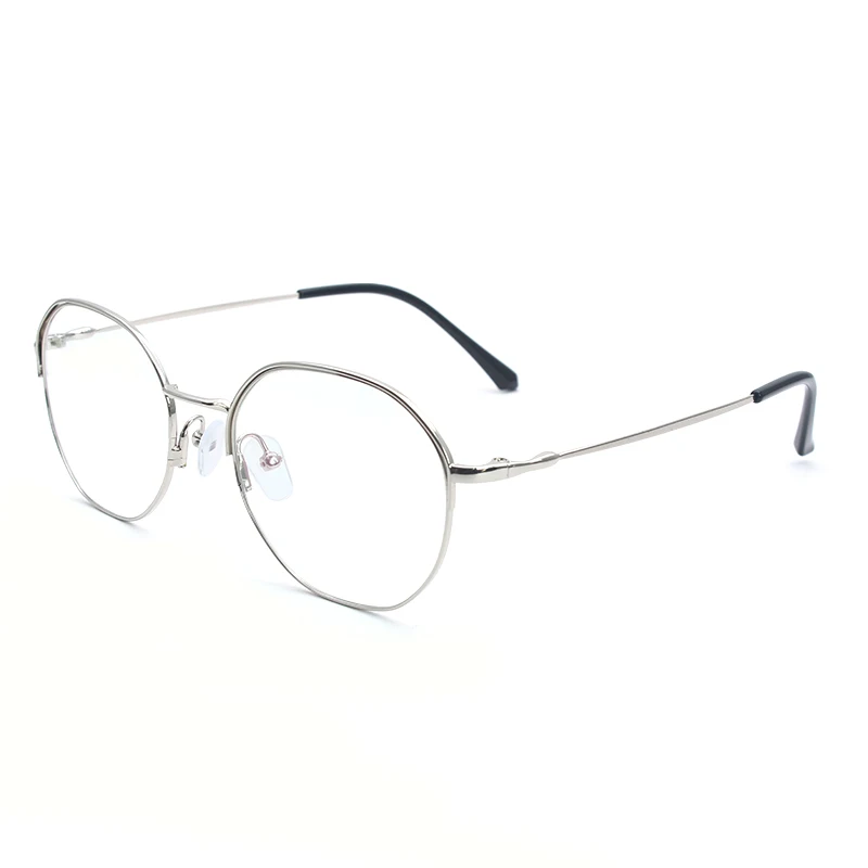 Винтажный стиль, женские/мужские популярные металлические прозрачные линзы, очки, оправа, трендовые, унисекс, анти-радиационные очки, оправа для очков - Цвет оправы: Silver