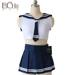Leechee YQ142 Для женщин сексуальное женское белье ролевая игра японский студент равномерное галстук + жилет + юбка Эротическое Нижнее Бельё для