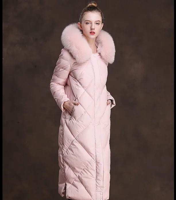 Women Winter Duck Down Jackets Hooded Big Fox Fur Collar Long Coats Dded Down Overknee Jacket Women Winter 2018 AS054 (26)