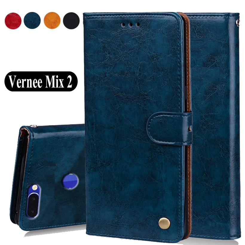 

Luxury PU Leather Slip-resistant Flip Wallet Case For Vernee Mix 2 Book Case 6.0 Back Cover Case W02