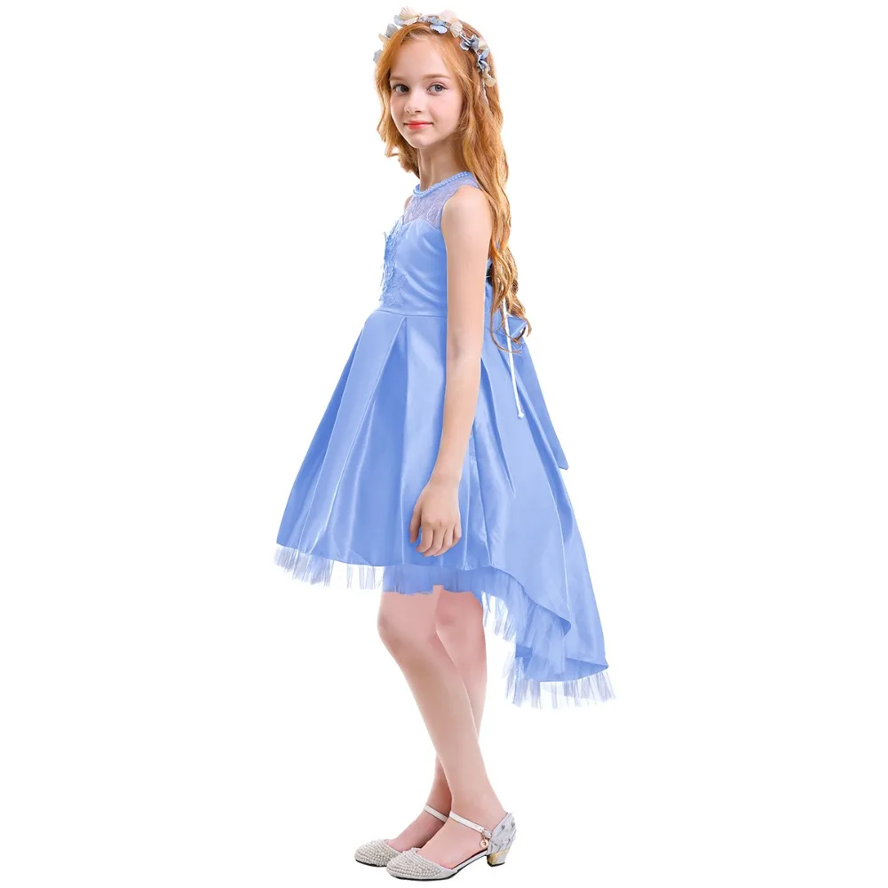 

Elegant Girls Dress for First Communion Sleeveless Beading High-Low Hem Tutu Princess Dress Wedding Bridesmaid Dresses for Kids