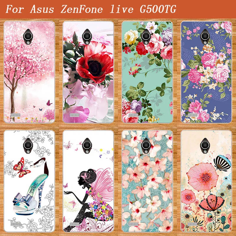Best Quality Phone Case Luxury 3D diy Design Cover Super Flower Animals Eiffel Tower For Asus Zenfone Live G500TG | Мобильные
