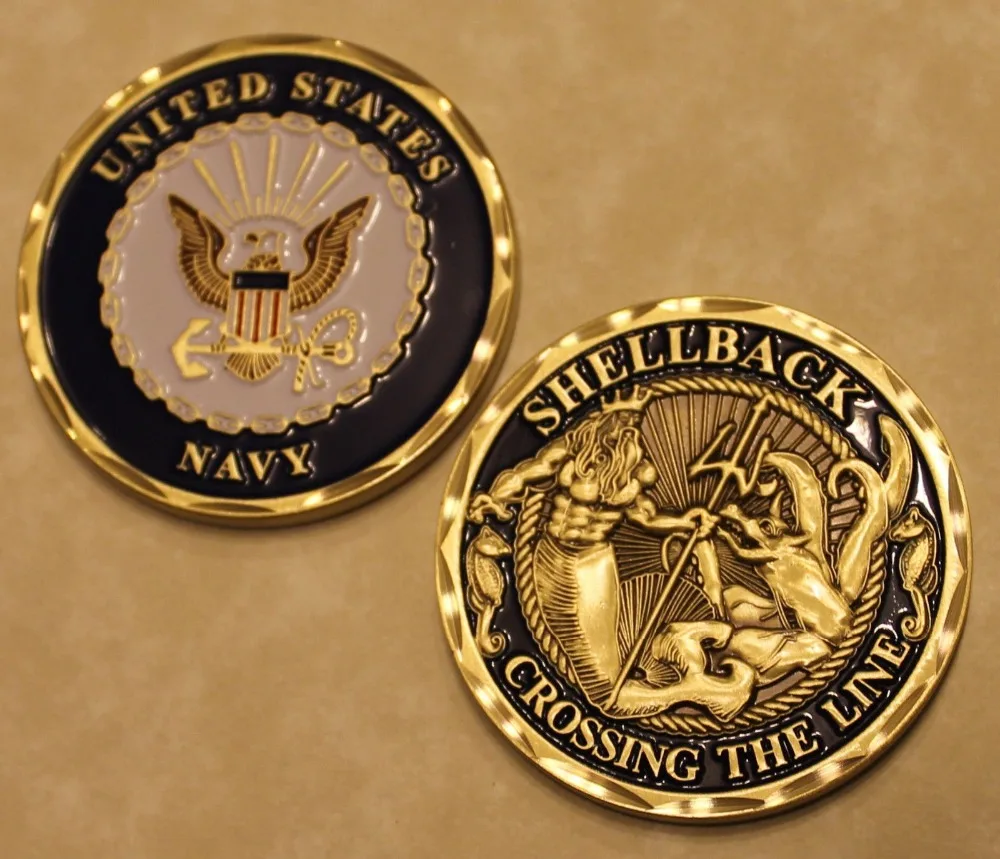 

Free Shipping 10pcs/lot,Shellback Navy Marine Corps Challenge Coin
