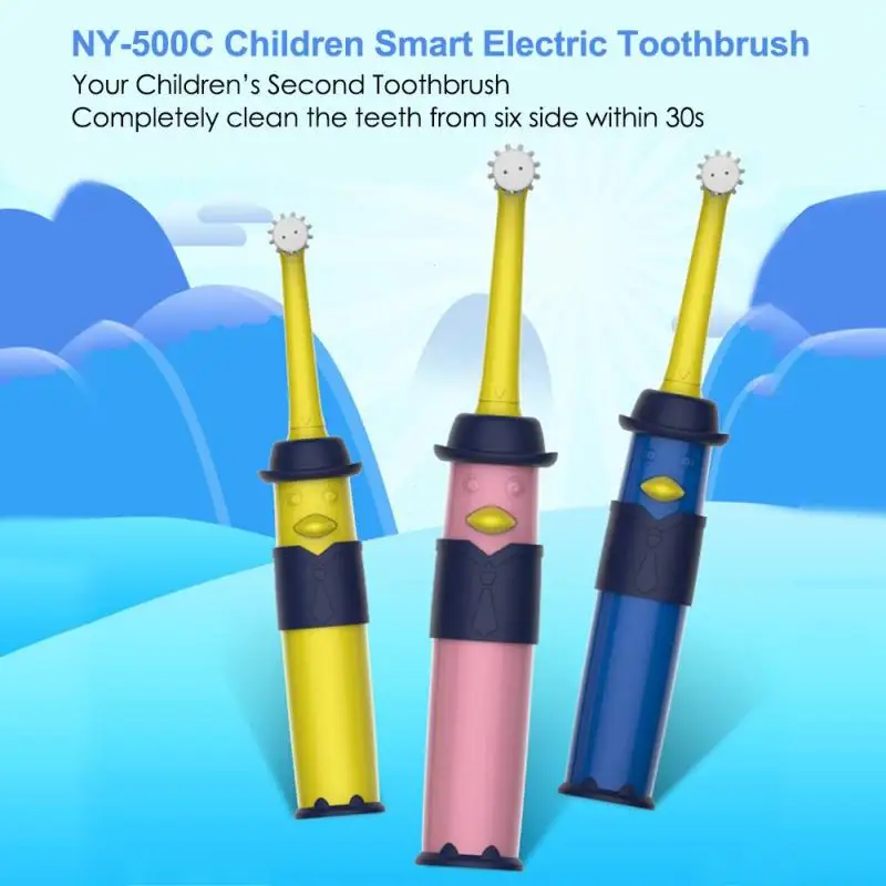 Electric Toothbrush for Children Kids Two Sided Rotating 360 Cleaning Teeth Brush Cartoon Mouth