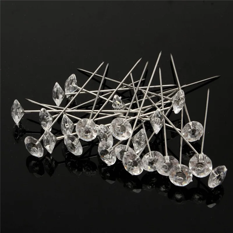 100PCS Corsages Pins Bouquet Pins Flower Diamond Pins Pearl Head Pins  Straight Head Pins for Jewelry Making Flower Decorations - AliExpress