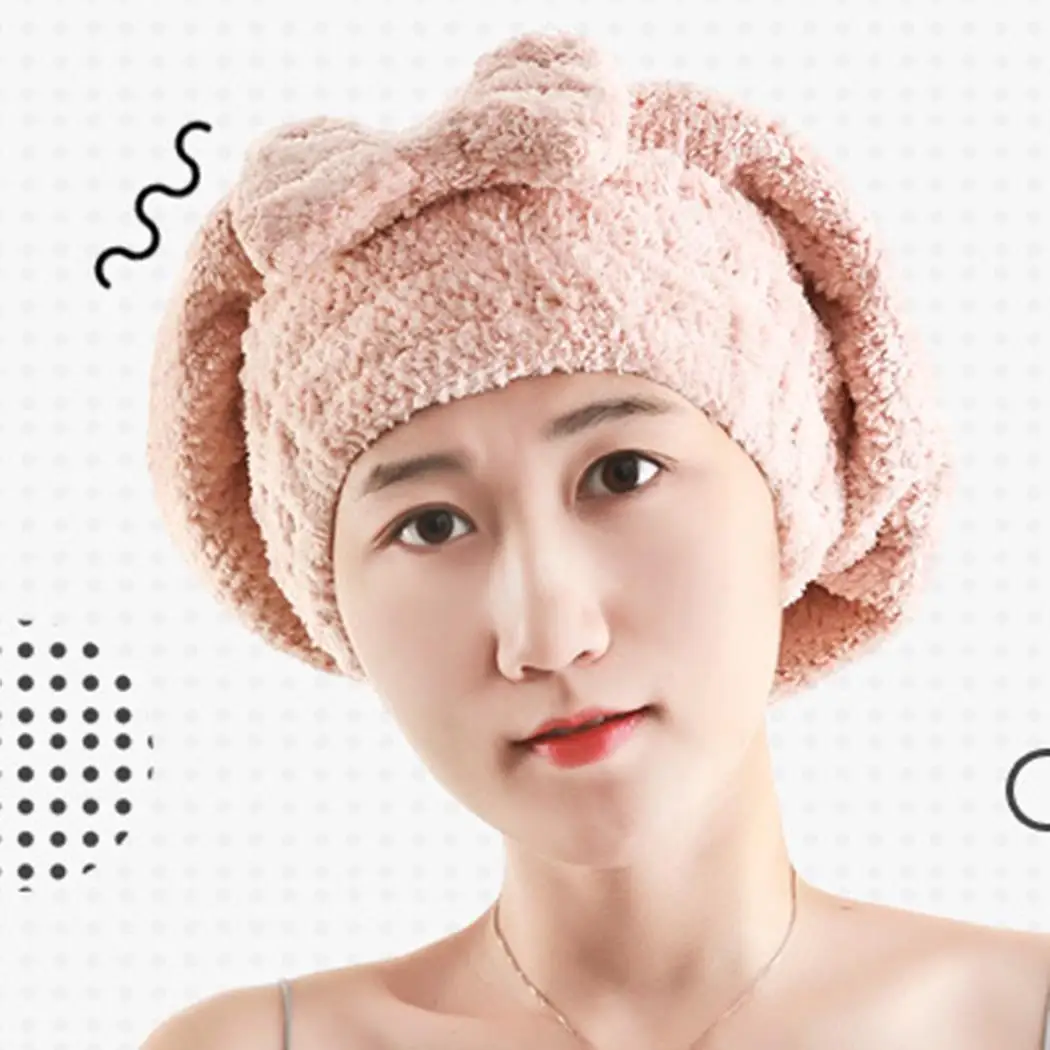 Bowknot Texture Hotel Pineapple Salon Drying Bathroom Hair Hair Salon Hat Women Home Absorbent etc Bathroom Dry Cap Quick Towel