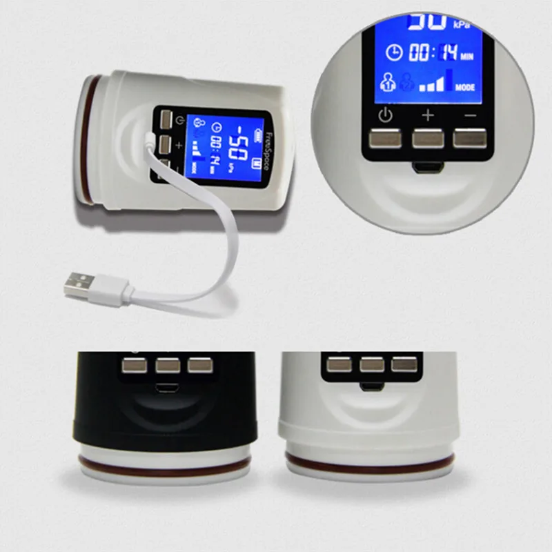  Agrandar el pene bomba Usb recargable automática LED para agrandar el pene ayuda eléctrica impotenc