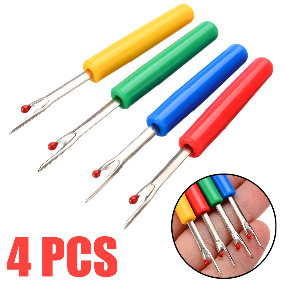 4pcs Plastic Handle Craft Thread Cutter Seam Ripper Stitch Unpicker Hand Tools Needles Arts Sewing Accessories | Дом и сад