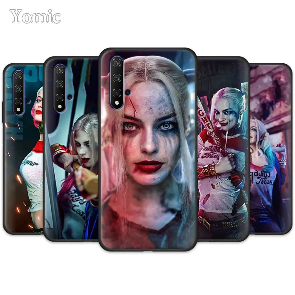 Черные силиконовые чехлы Харли Квинн из отряда самоубийц для Huawei Honor 20 9X Pro 9C Play 9A 8X