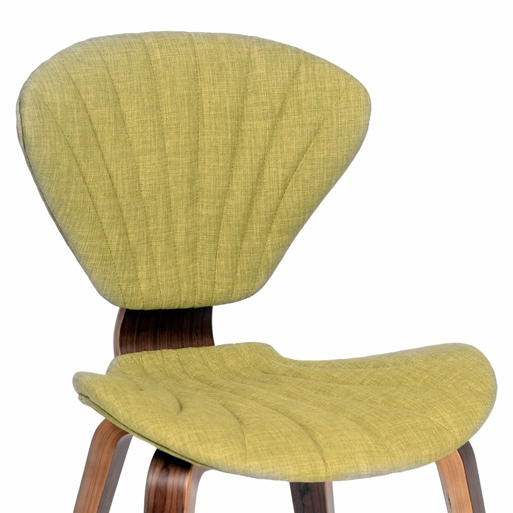 Armen Living Lisa Modern Chair In Green Fabric and Walnut Wood (1)