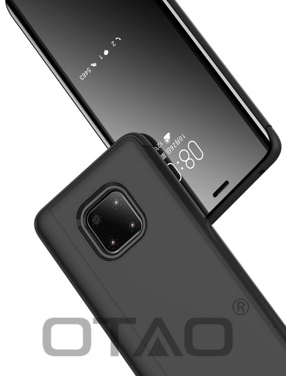 Умный прозрачный зеркальный чехол OTAO P для huawei P20 P30 P9 P10 Lite mate 10 20 Pro, откидной чехол s Honor 10 9 Nova 3 3i, кожаный чехол