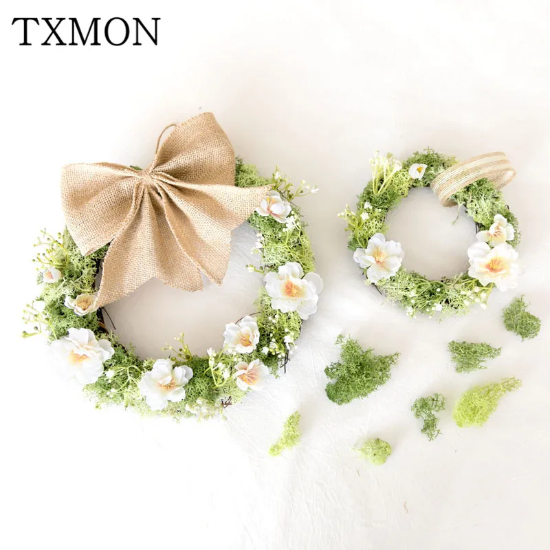 

Vintage Moss Sen door decoration simulation dry flower wreath Wall decoration floral living room bedroom wall door pendant
