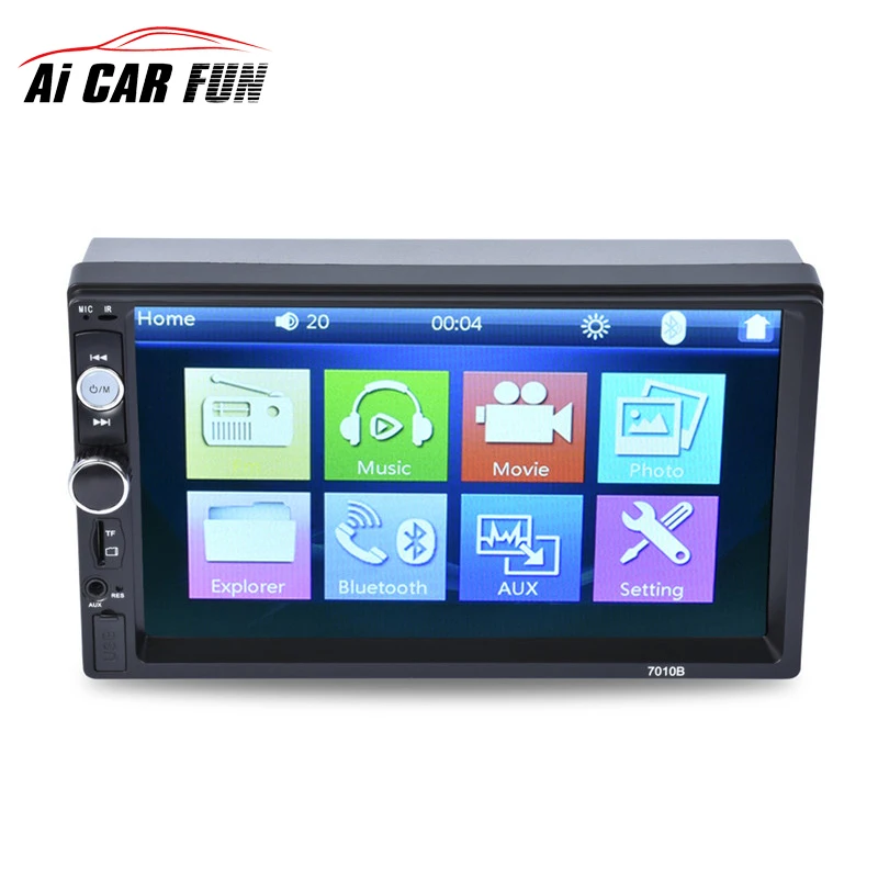 

7010B Bluetooth 2 Din 7 inch Touch Screen Car Radio Tuner Audio Autoradio MP5 Player Support FM/MP5/USB/AUX USB Charger