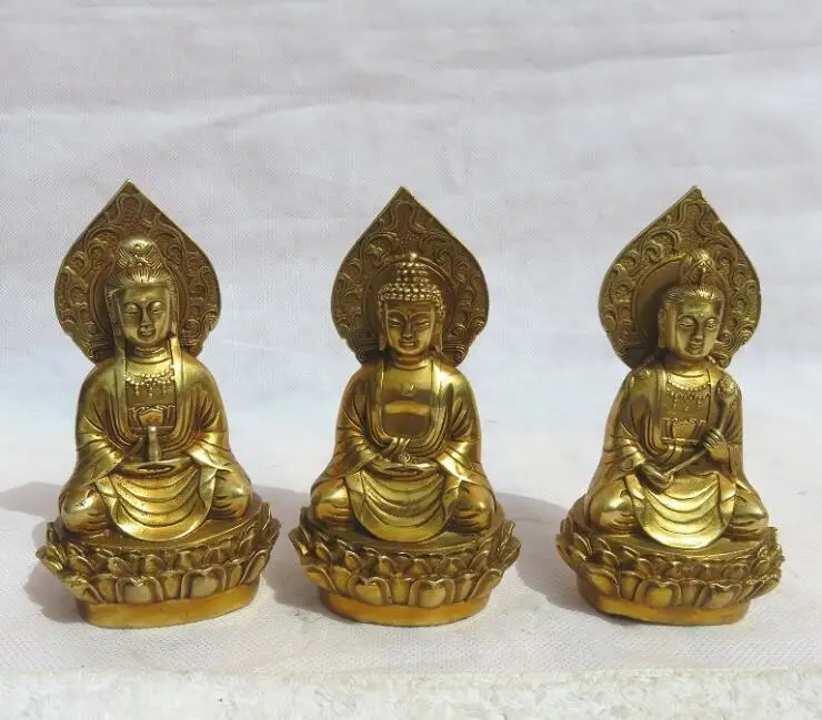 SUIRONG---414+++A set of Sam West copper Buddha Guanyin mahasthamaprapta Buddhist statue bronze ornaments | Дом и сад