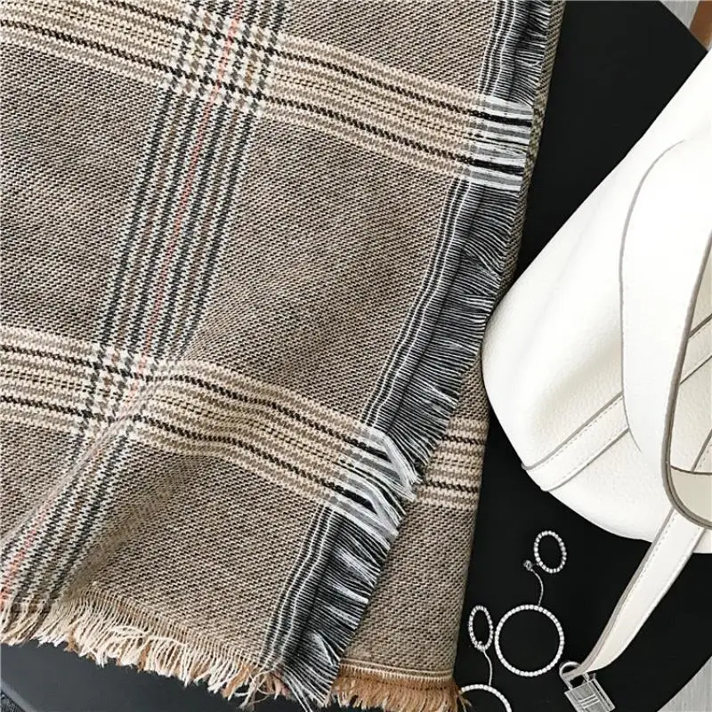 3 Colors High quality fashion lady feel camel dark plaid scarf thick autumn and winter models large shawl