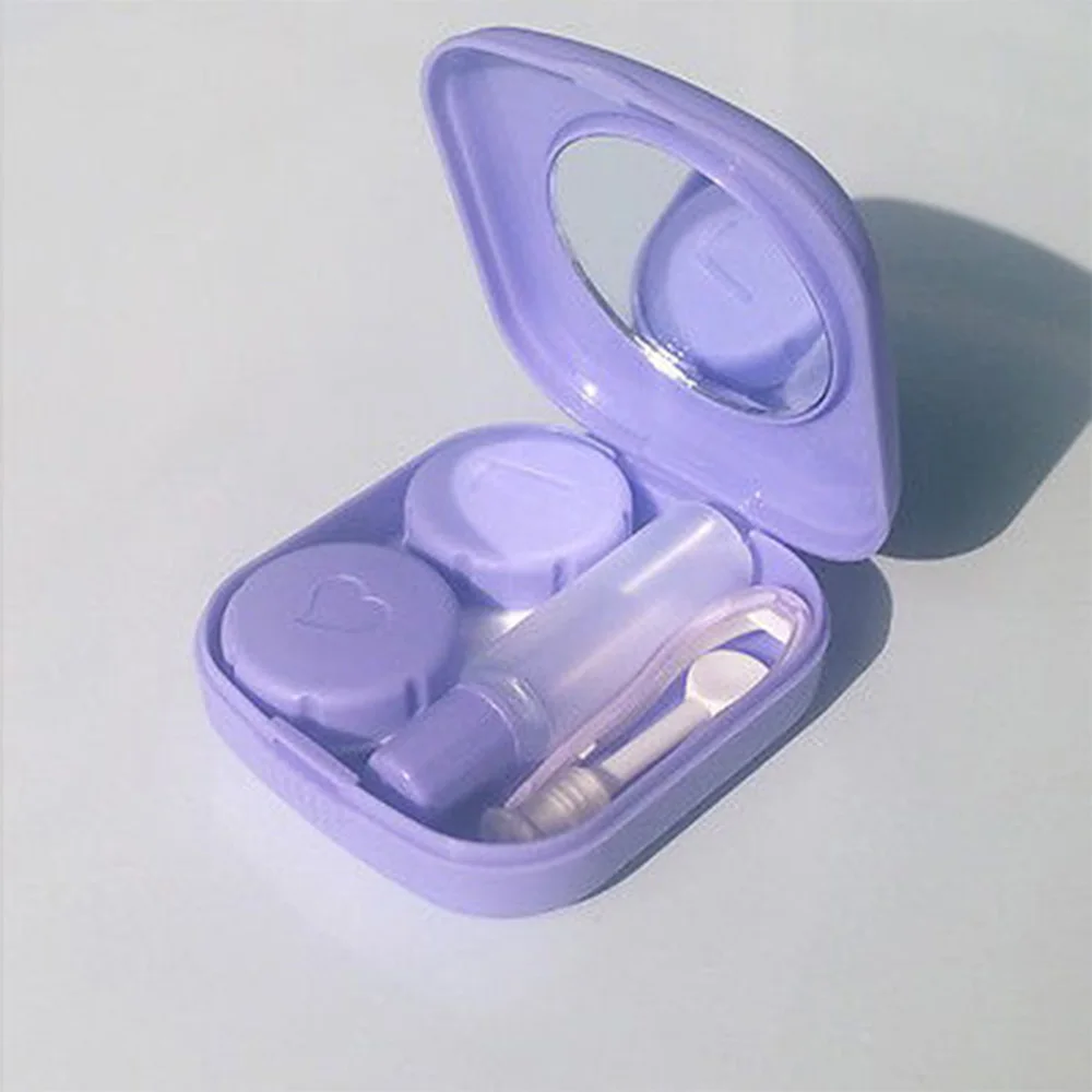 

Lovely Pocket Mini Contact Lens Case Travel Kit Easy Carry Mirror Lenses Box Container