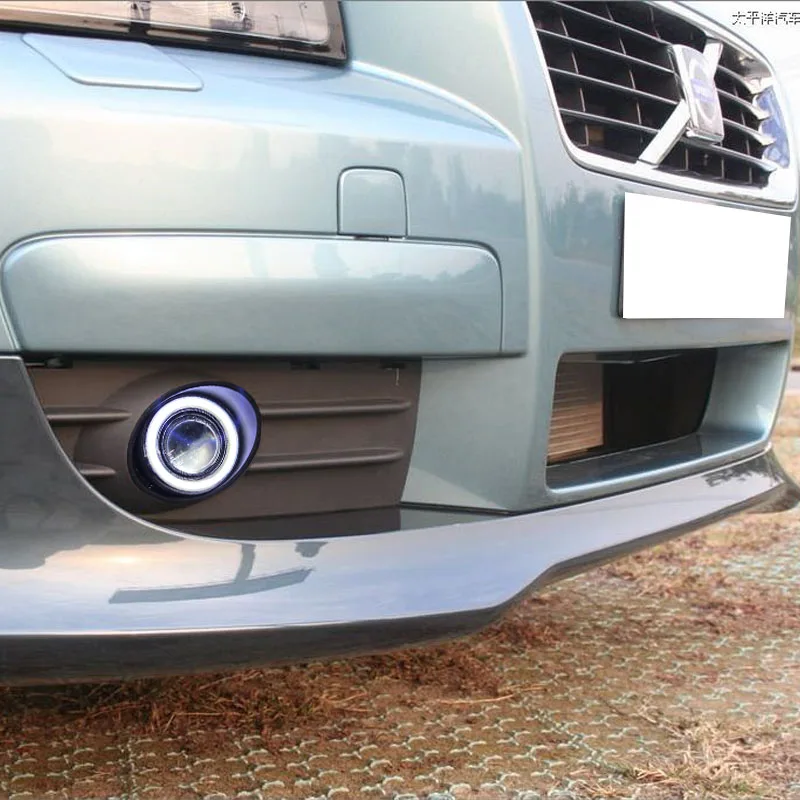 Excellent eOsuns COB angel eye led drl daytime running light + fog lamp + Projector Lens for volvo c30 0