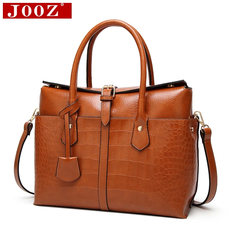 

JOOZ Fashion Brand Ladies Hand Bags crocodile Alligator Leather bags for women 2018 Boston Handbag Bolsas De Couro Shoulder Bag