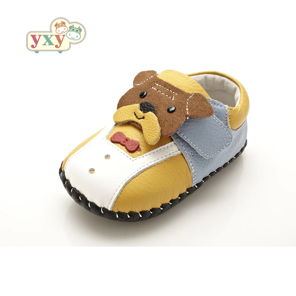 

YXY Brand 2019 summer genuine leather Comfortable Bear baby first walkers girls boys toddler hand-made Newborn bow shoes