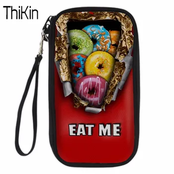 

THIKIN Passport Holder Women Ladies Credit Card Chocolate Fruit Pattern Cover Passport Female Credit Card Wallet Girls ID Holder