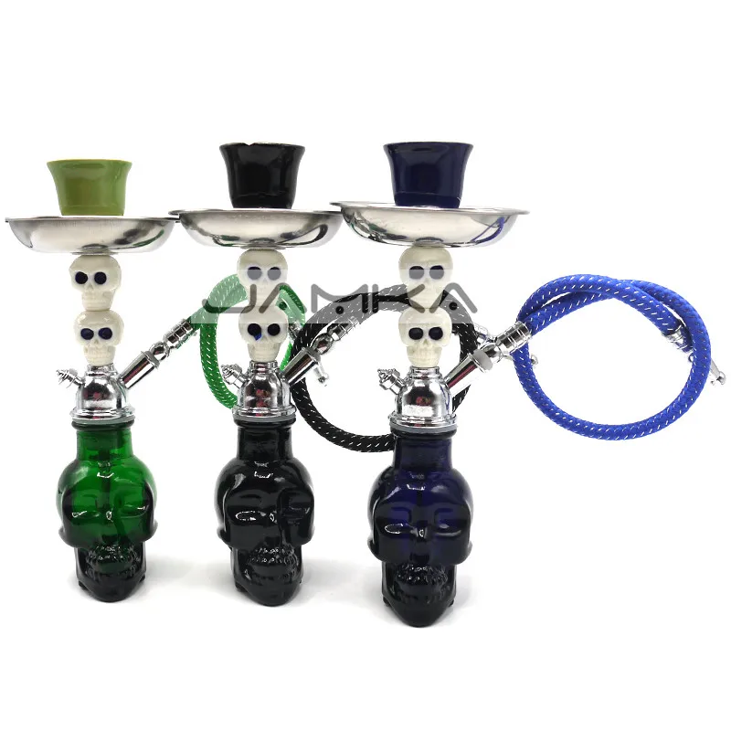 2017 Skull Design New Mini Glass Hookah Shisha Narguile Hookah With