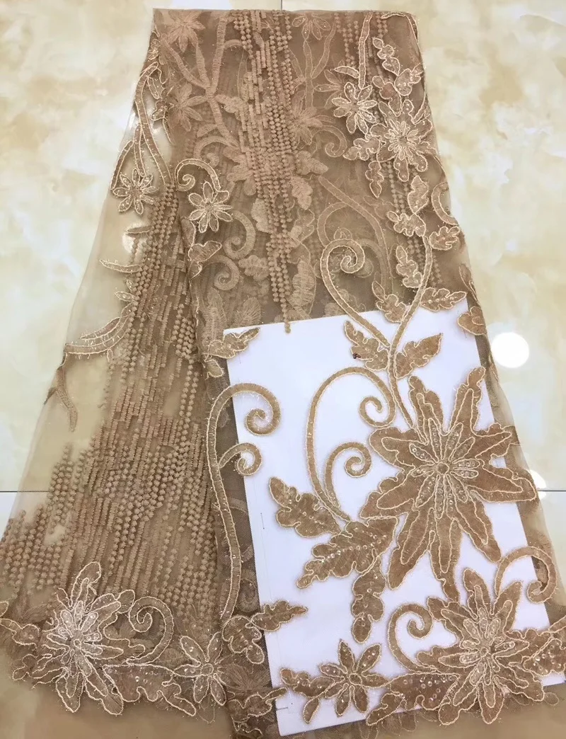 

Free shipping (5yards/pc) fantastic embroidered African Frenhc net lace fabric high quality tulle lace for party dress FZZ005