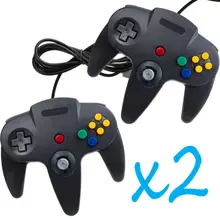 2 PCS NEW Long Controller Game System for Nintendo N64 Black