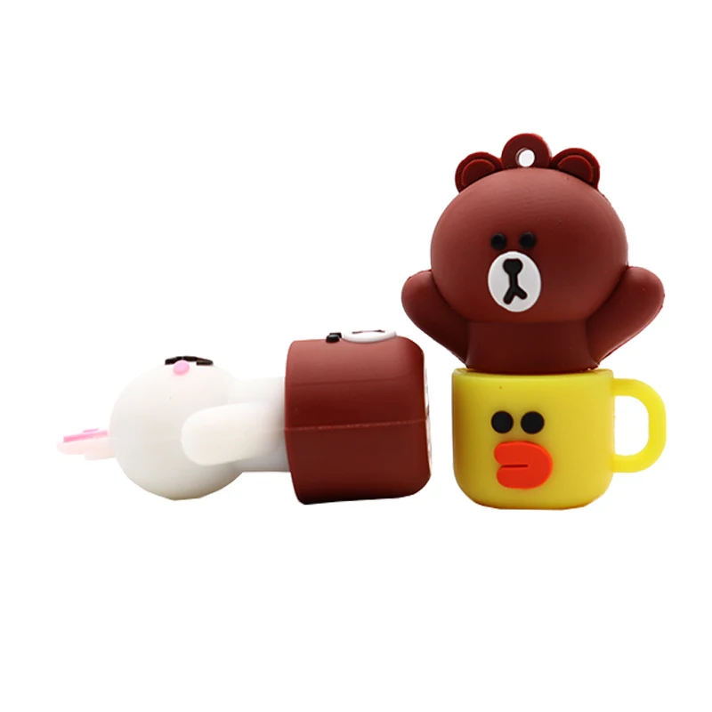 Pendrive cartoon Rabbit cup usb flash drive 4GB 8GB 16GB 32GB 64GB brown bear memory stick u disk creative gfit pen drive stick Pendrive cartoon Rabbit cup usb flash drive 4GB 8GB 16GB 32GB 64GB brown bear memory stick u disk creative gfit pen drive stick
